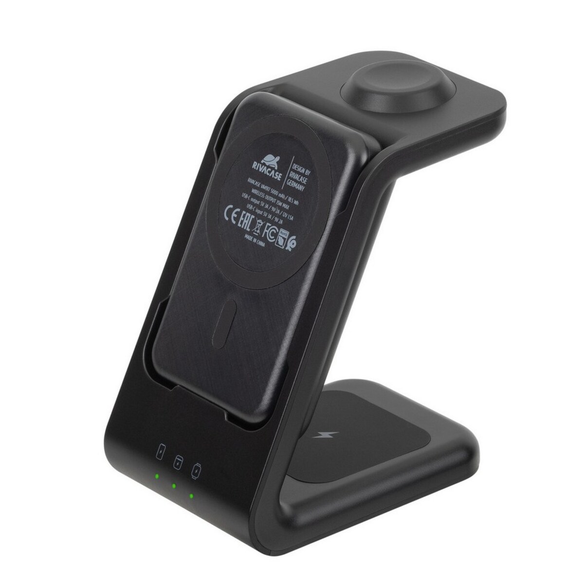 Carregador Rivacase MagSafe Qi Wireless 15W QC/PD20W Bateria Portátil 3 em 1 de 5000 mAh 2