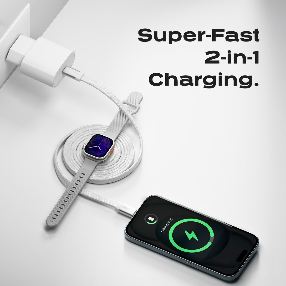 Cabo Magnético Statik MagStack Duo, 2 em 1, USB-C para USB-C de 60 W - Branco Branco-5