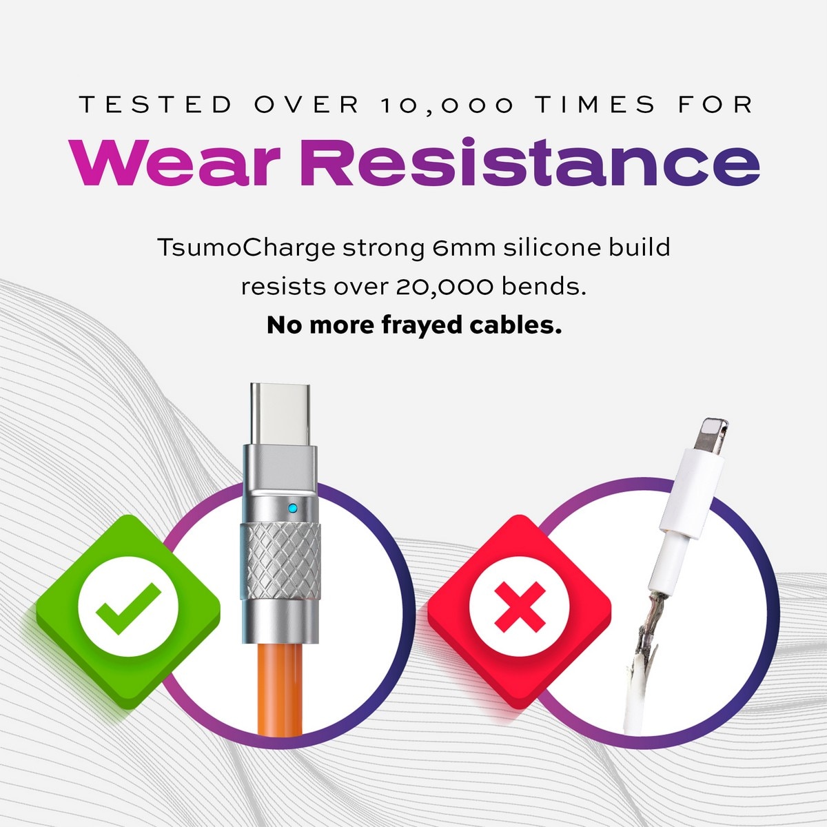 Cabo TsumoCharge Statik USB-C Silicone para USB-C de 100W e de 2 m - Laranja Laranja-6