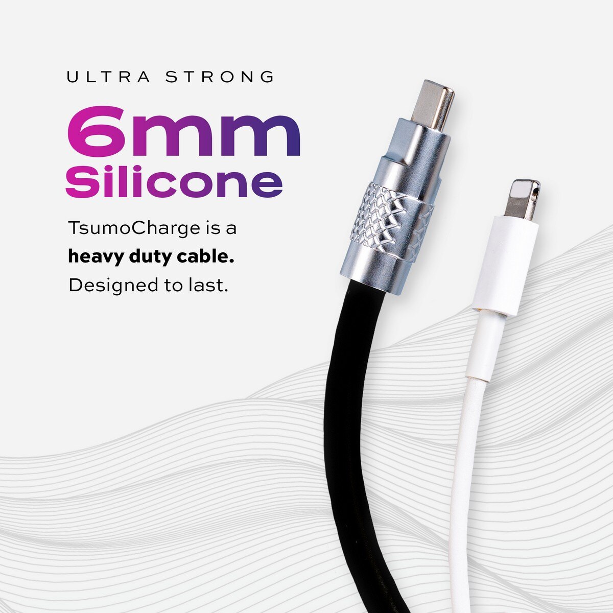 Cabo TsumoCharge Statik USB-C Silicone para USB-C de 100W e de 2 m - Preto Preto-2