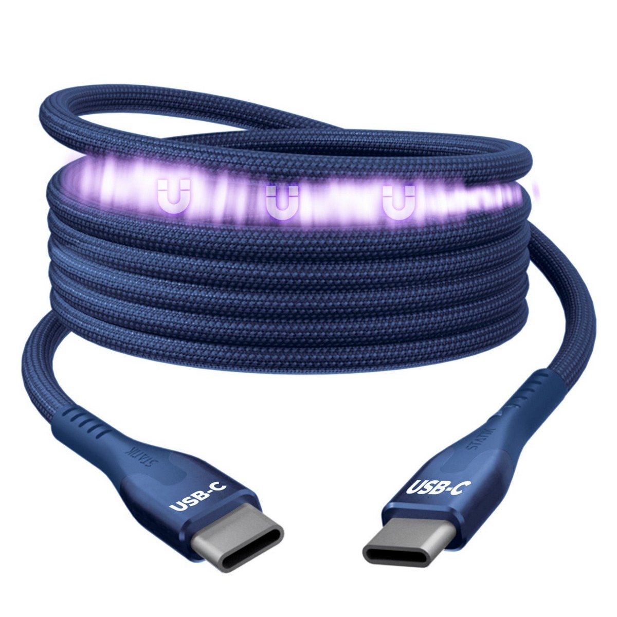 Imagem 0 de Cabo MagStack Statik Pro Navy USB-C para USB-C, de 100W e de 1 m - Azul