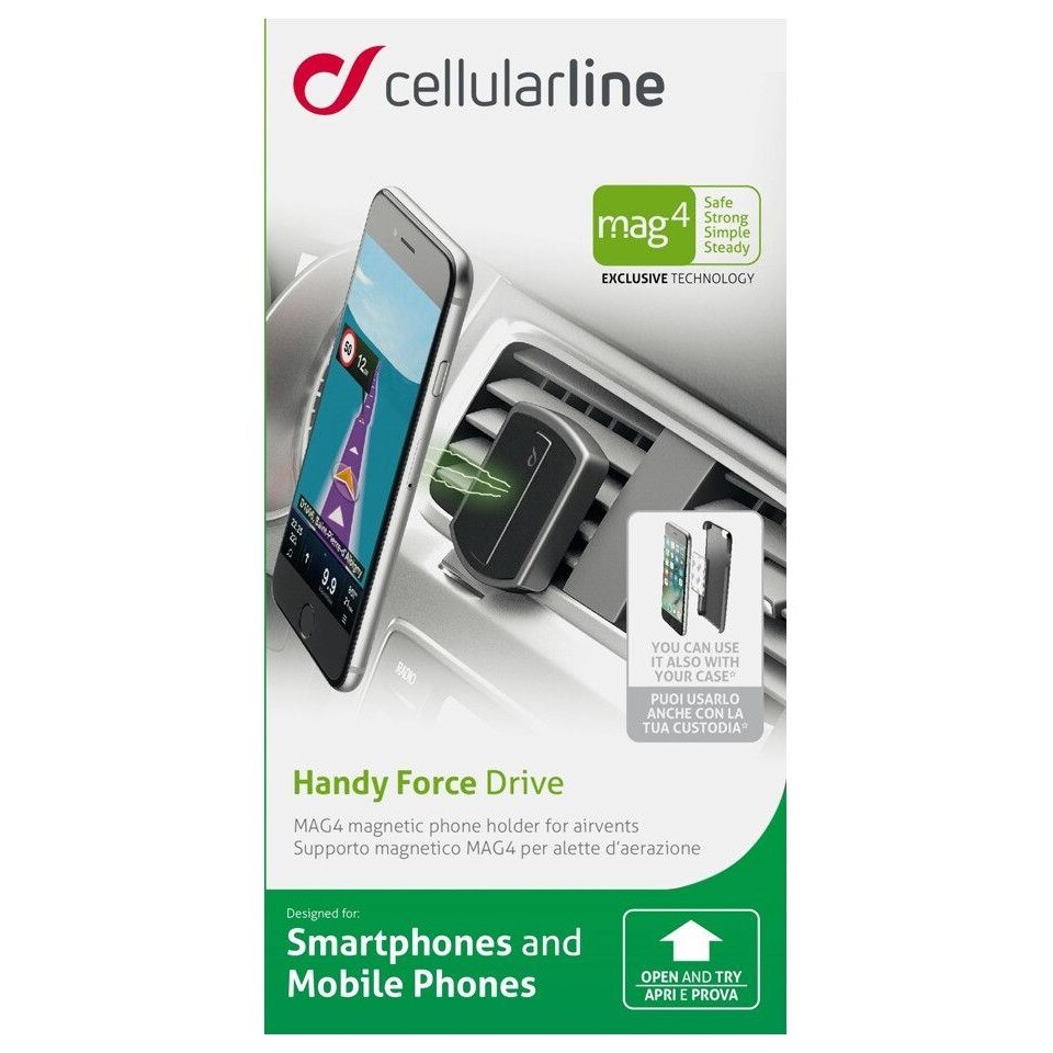 Suporte Magnetico Cellular line Handy Force Drive Preto-2