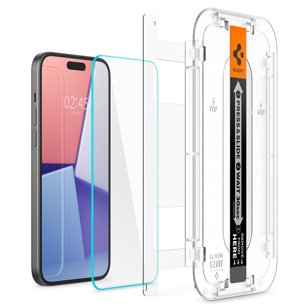 Película de Vidro Temperado Spigen iPhone 15 EZ FIT GLAS.tR (Pack 2) 7