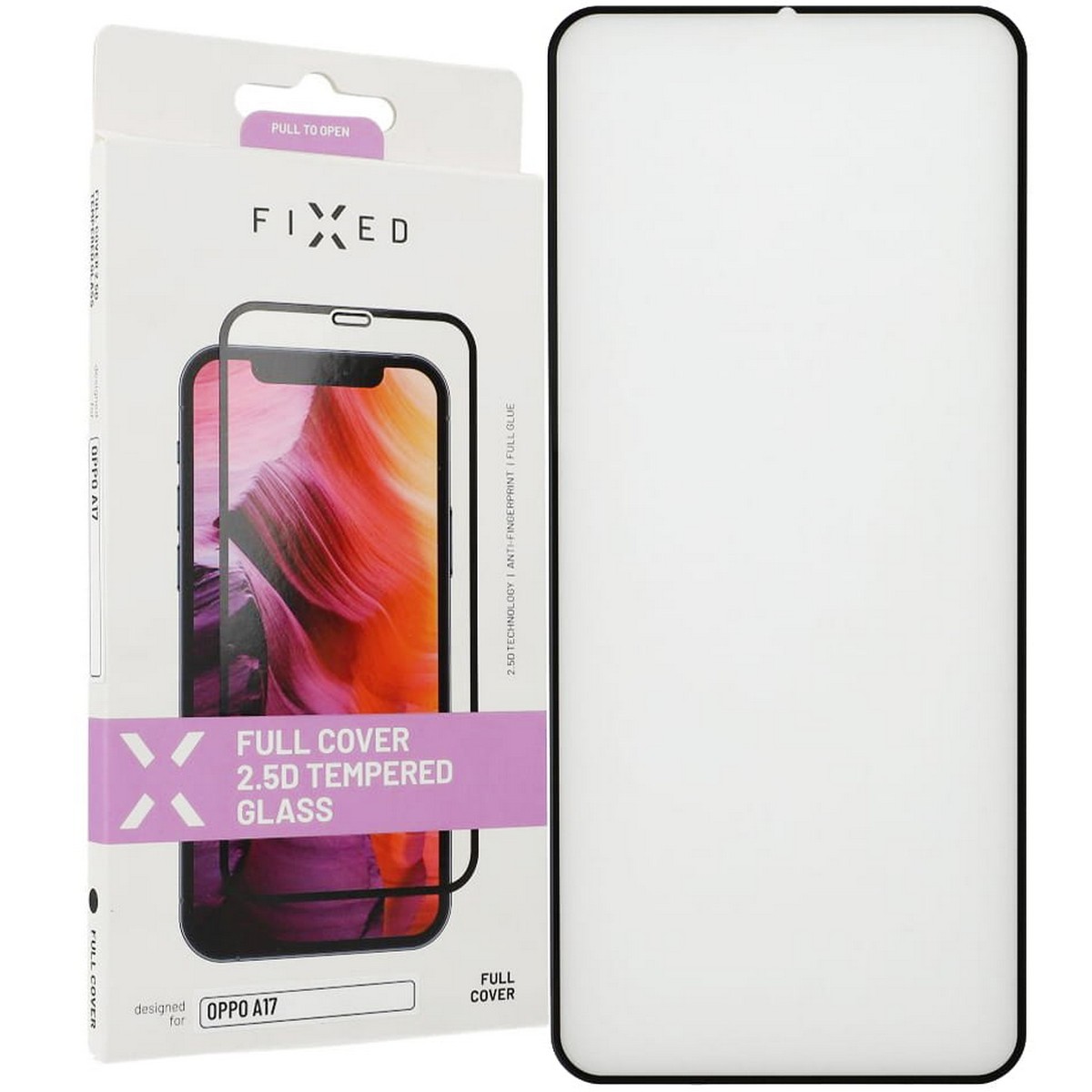 Película de Vidro Temperado com Cobertura Total 2.5D Fixa para Oppo A17 2