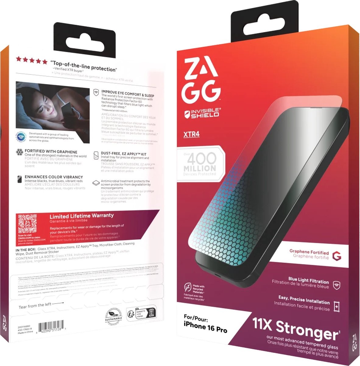 Película de Vidro Zagg Invisible Shield Glass XTR4 para iPhone 16 Pro 3