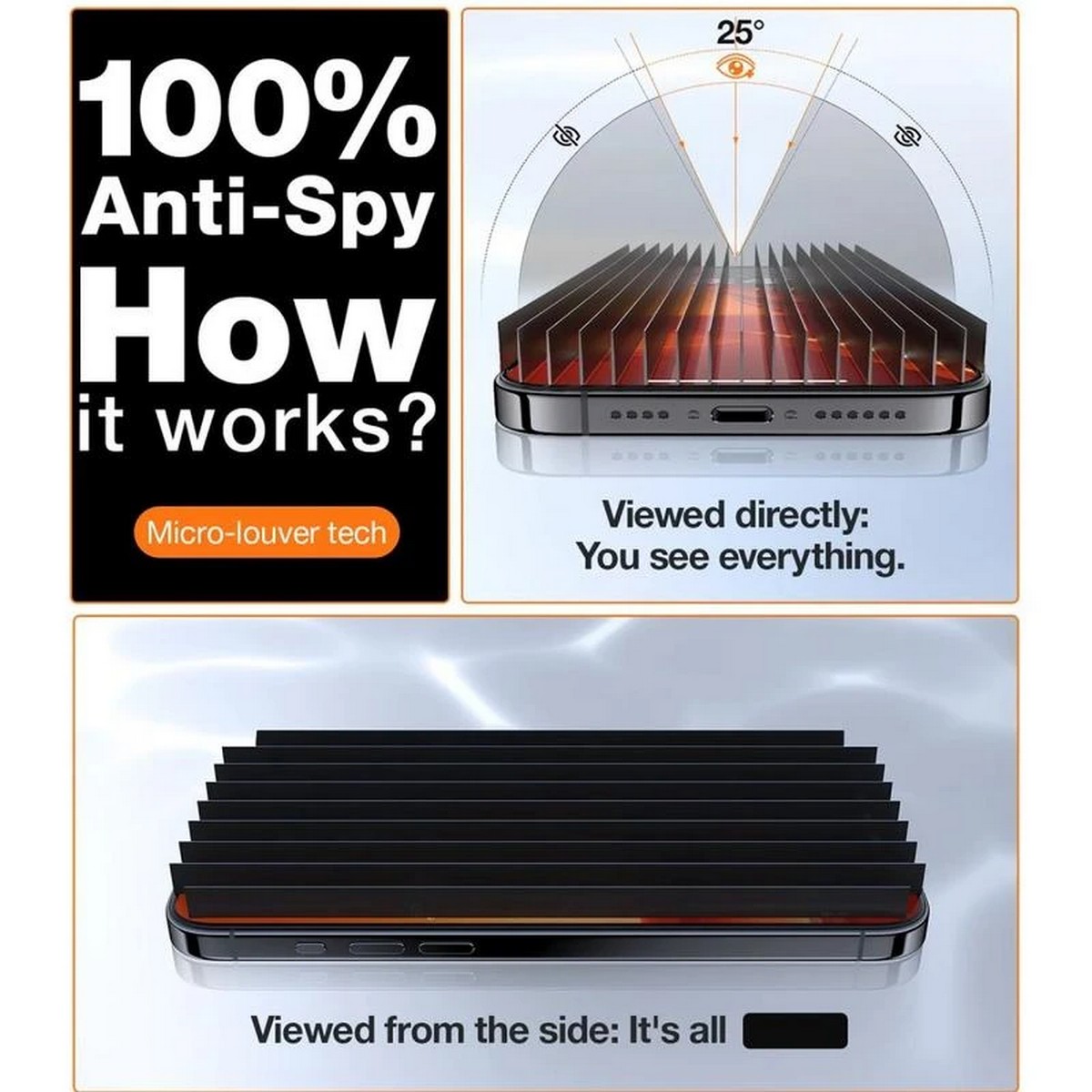 Película de Vidro Privacy Torras para iPhone 16 4