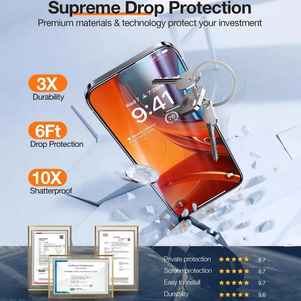 Película de Vidro Privacy Torras para iPhone 16 6