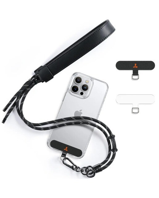 Fita para Telemóvel Torras Lanyard LoopGo em Pele - Preto 1