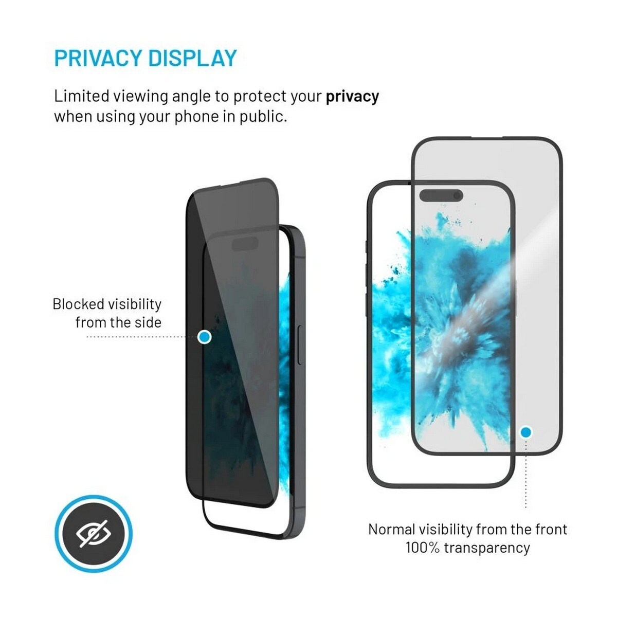 Película de Proteção de Vidro Temperado Fixed Privacy para iPhone 16/15 Plus 4