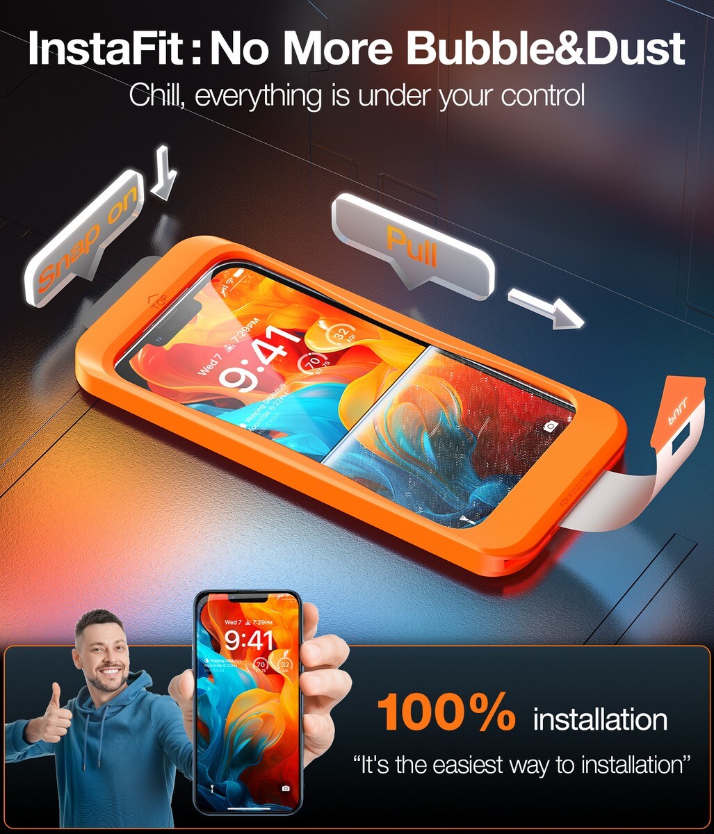 Película de Vidro Torras Easy Install Master para iPhone 13/13 Pro/14 1