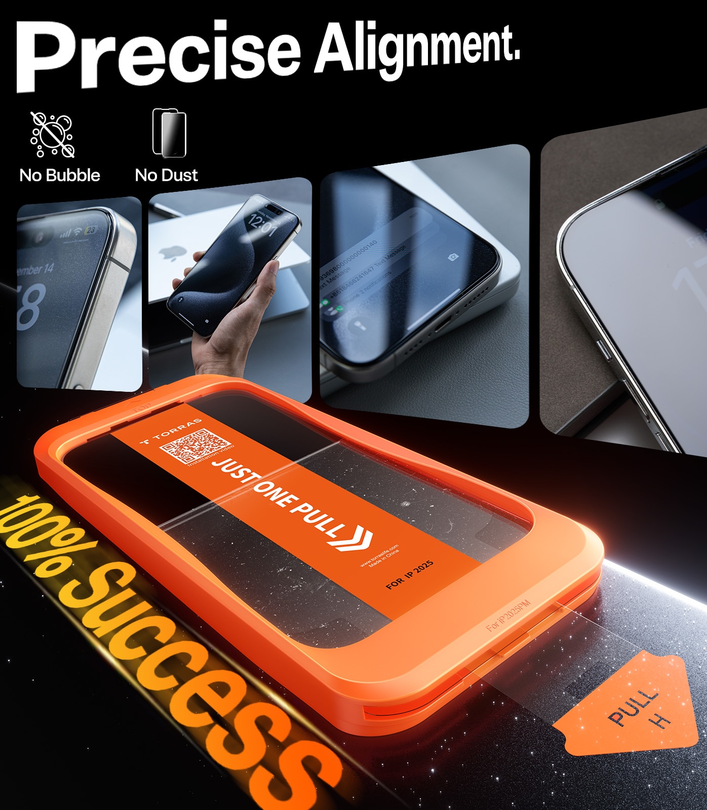 Protetor de Ecrã Torras Install Master iPhone 17 Pro Max Transparente-3