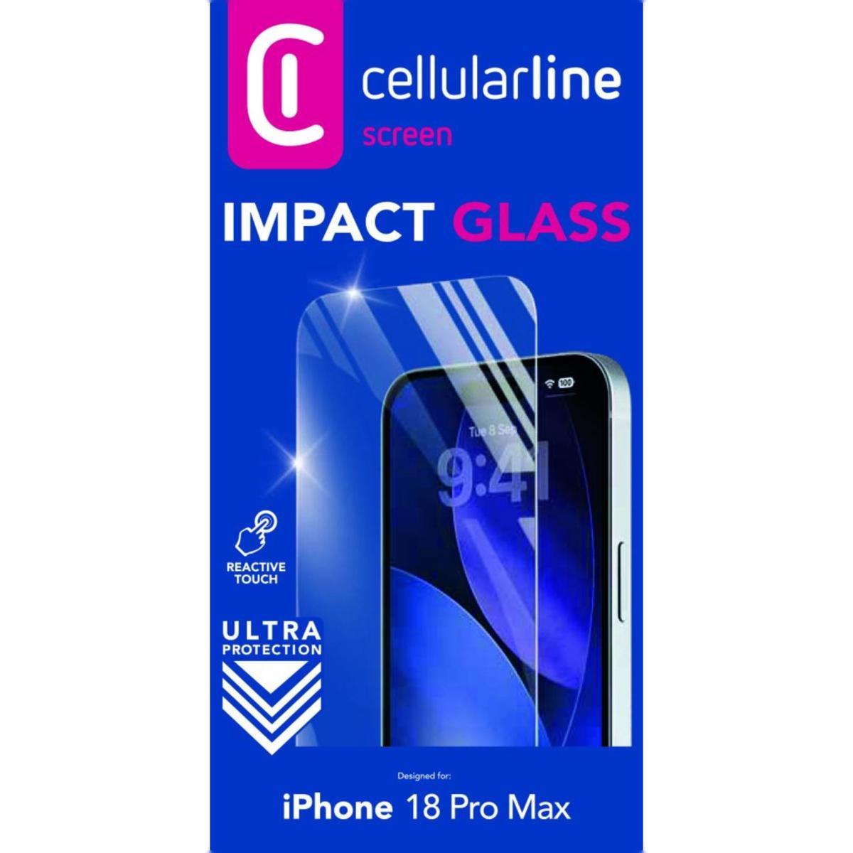 Vidro Temperado Cellularline para iPhone 18 Pro Max Transparente-2