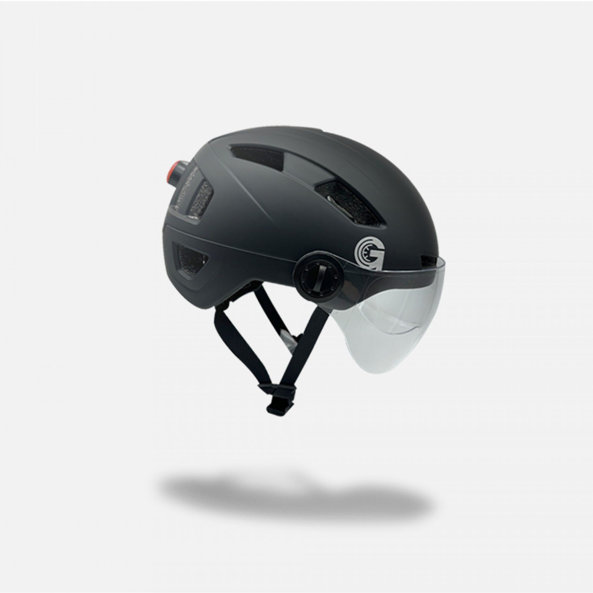 Capacete Universal UrbanGlide com Led + Viseira Tamanho M - Preto Black-1