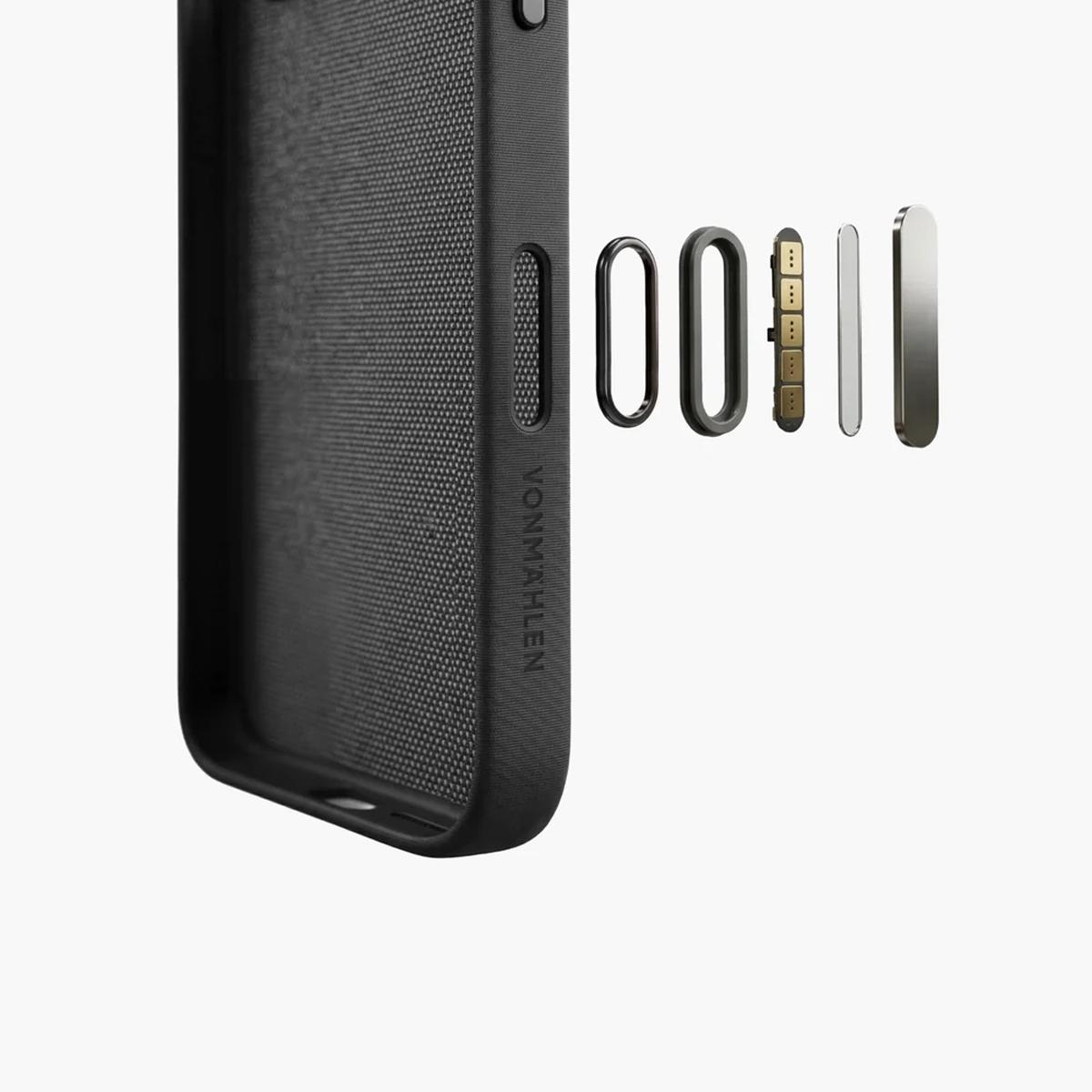 Capa Tecido Entraçado Vonmählen para iPhone 18 Pro Max/ 17 Pro Max Preto-2