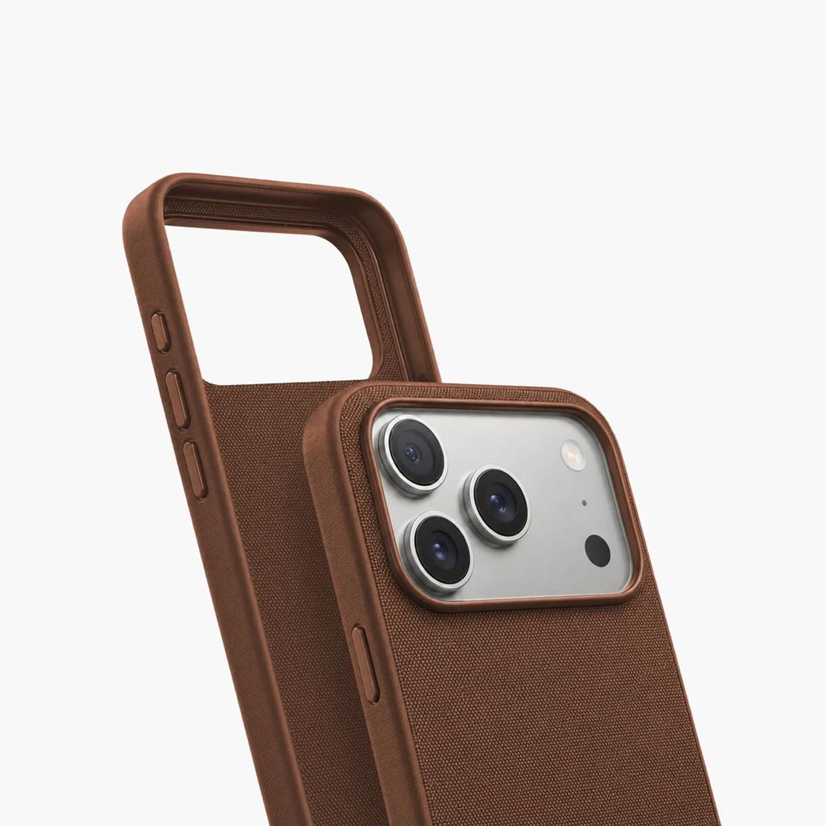 Capa Tecido Entraçado Vonmählen para iPhone 18 Pro / 17 Pro Brown-3