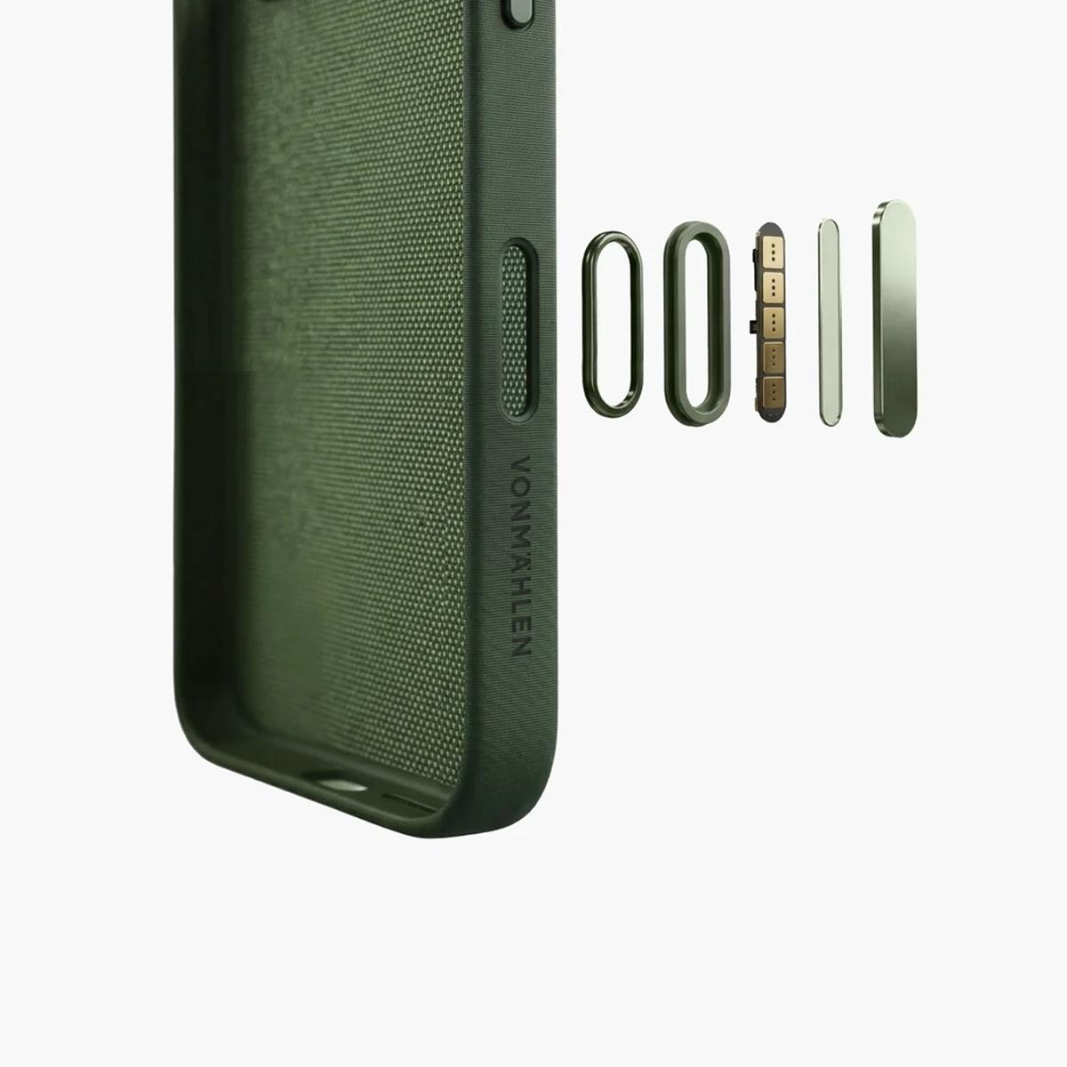 Capa Tecido Entraçado Vonmählen para iPhone 18 Pro / 17 Pro Verde-2