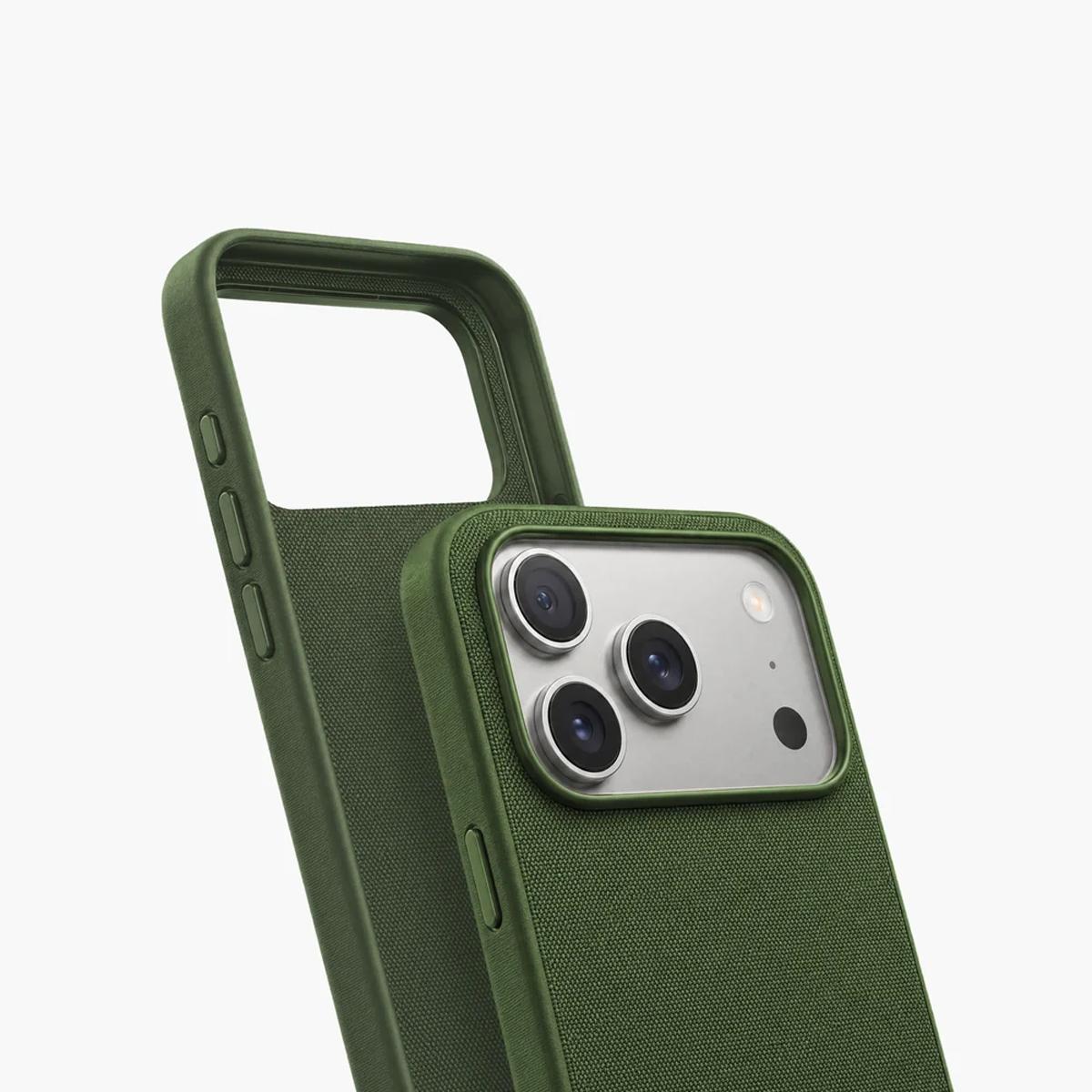 Capa Tecido Entraçado Vonmählen para iPhone 18 Pro / 17 Pro Verde-3
