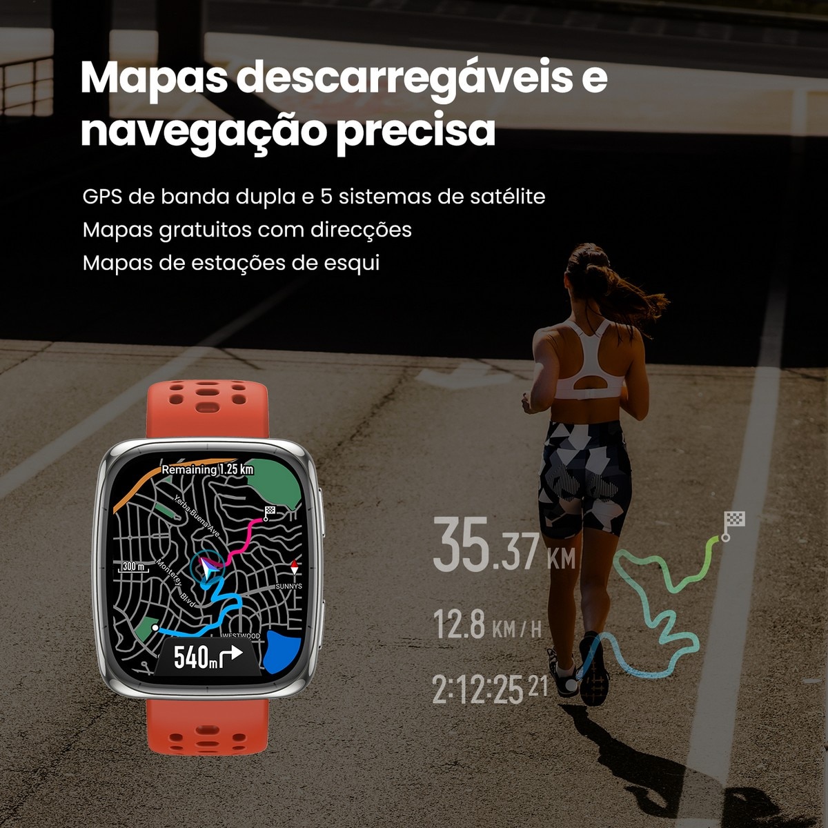 Smartwatch Amazfit Active 2 Square - Preto Preto-9