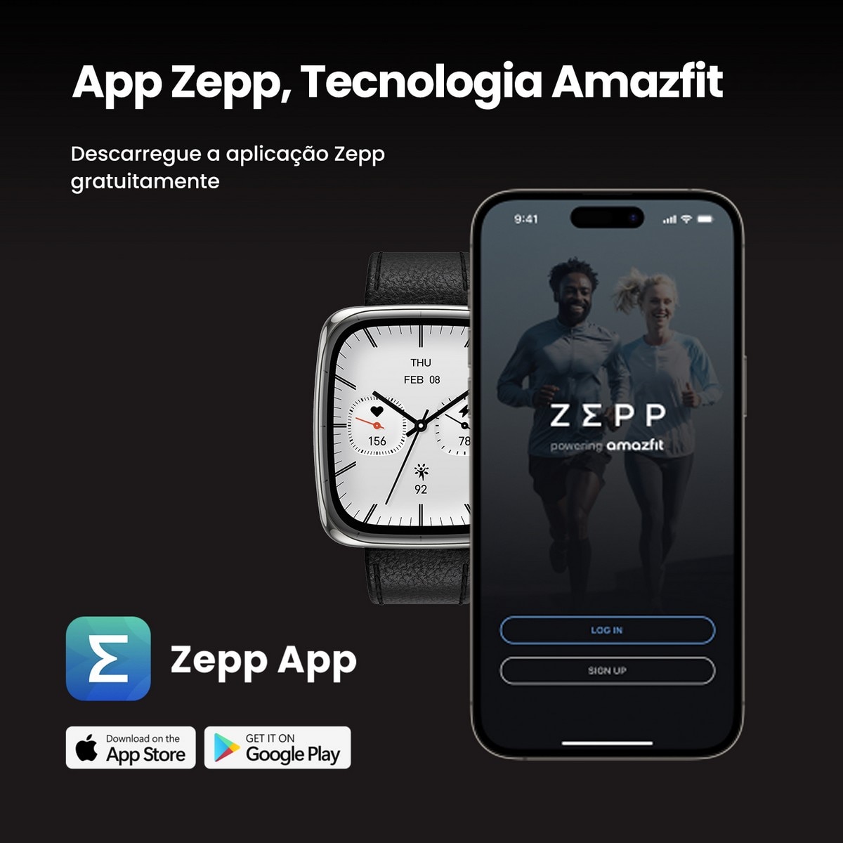 Smartwatch Amazfit Active 2 Square - Preto Preto-12