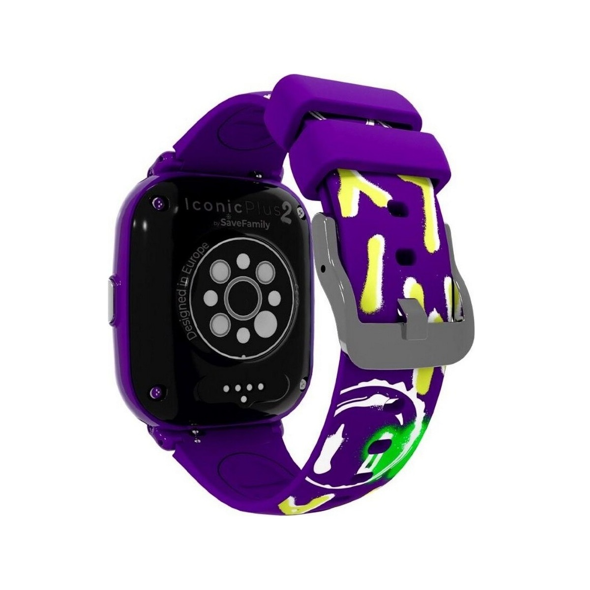 Smartwatch Savefamily Iconic Plus 2 Swatch Crianças Silic E - Violeta - Graffiti Violeta-4