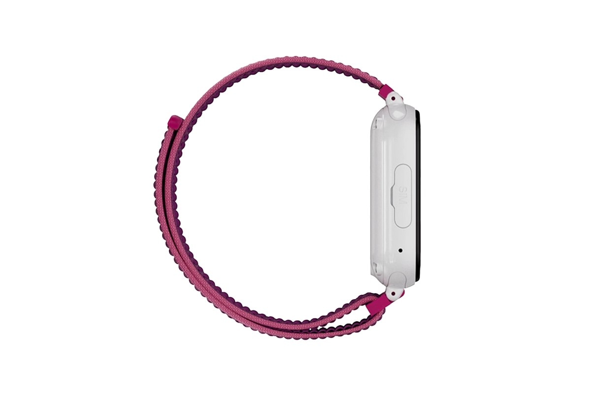 Relógio para Crianças SaveWatch Plus SaveFamily com GPS e Chamada - Aro Branco - Bracelete Tecido Framboesa Branco/Tecido Framboesa-3