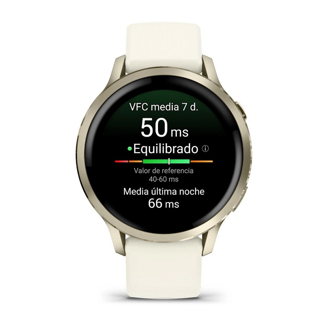 Smartwatch Garmin Venu 4 (41mm) - Aro Dourado com Bracelete Silicone Branco Dourado-2