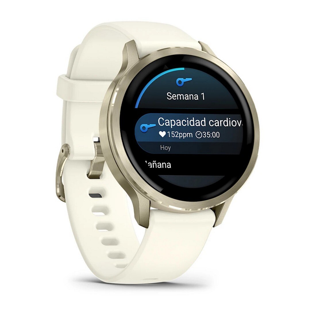 Smartwatch Garmin Venu 4 (41mm) - Aro Dourado com Bracelete Silicone Branco Dourado-3