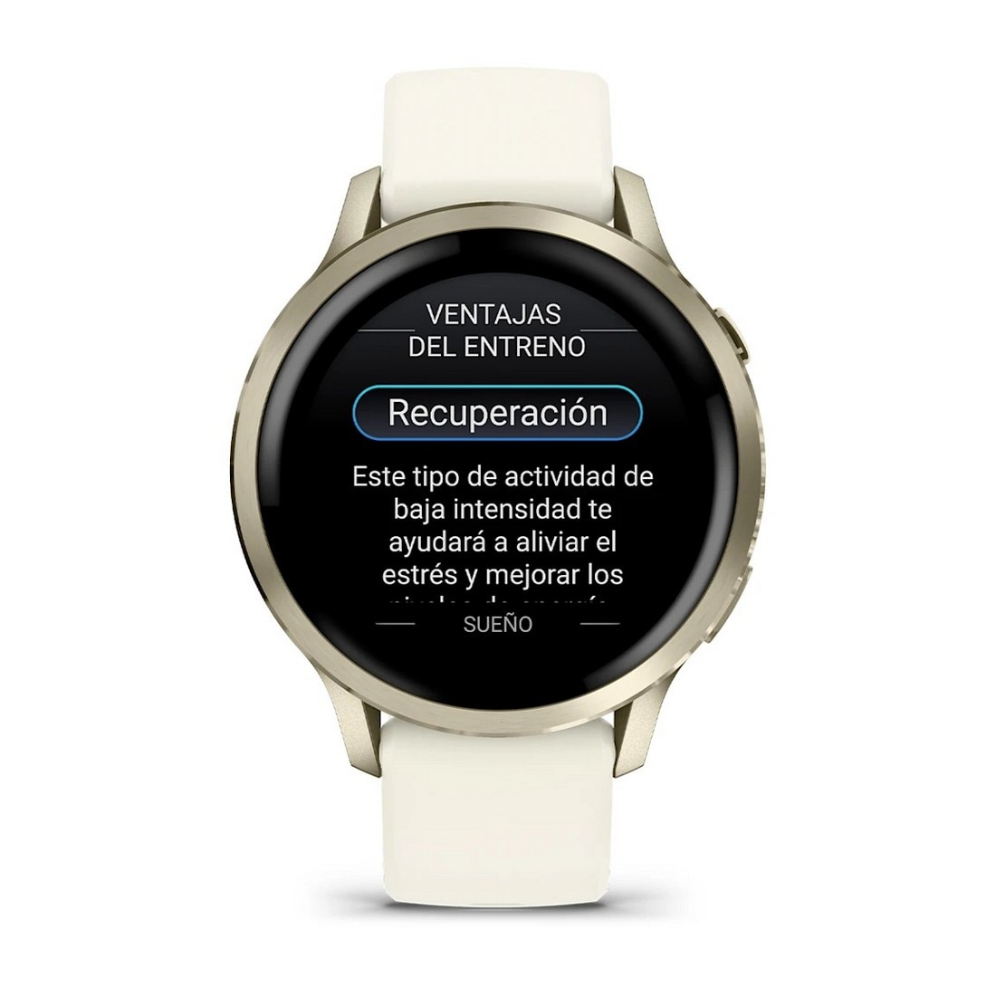 Smartwatch Garmin Venu 4 (41mm) - Aro Dourado com Bracelete Silicone Branco Dourado-6