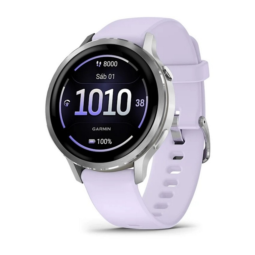 Imagem 0 de Smartwatch Garmin Venu 4 (41mm) - Aro Prateado com Bracelete Silicone Lilás