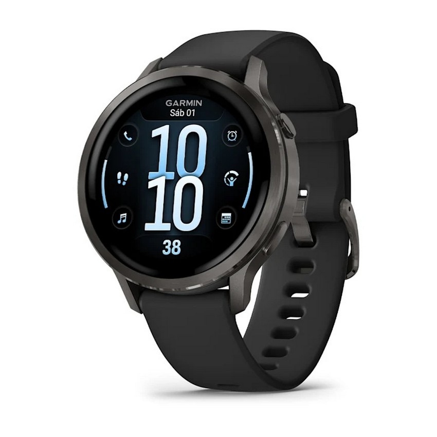 Imagem 0 de Smartwatch Garmin Venu 4 (41mm) - Aro Preto com Bracelete Silicone Preto