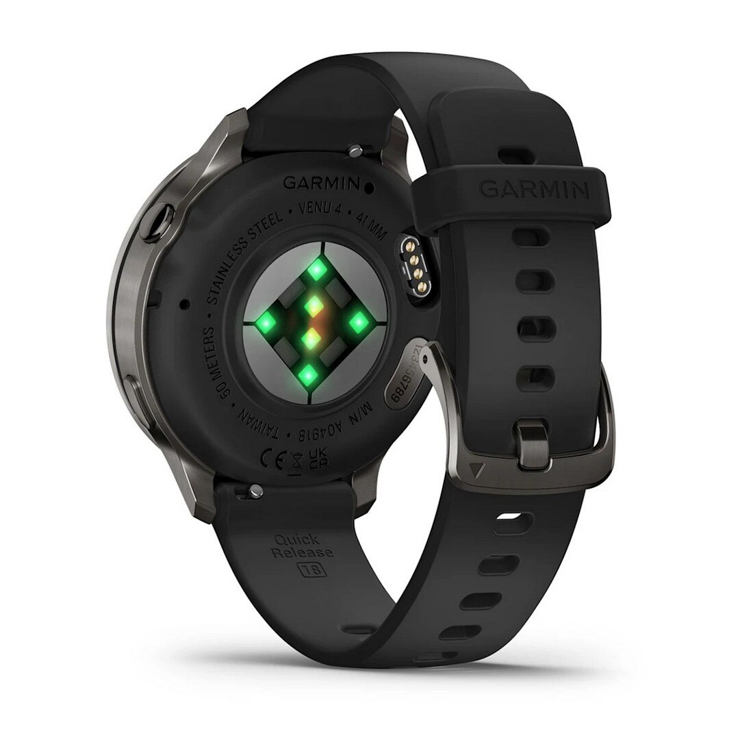 Smartwatch Garmin Venu 4 (41mm) - Aro Preto com Bracelete Silicone Preto Preto-7