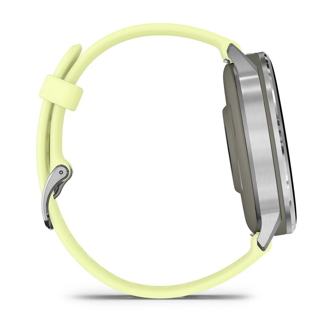 Smartwatch Garmin Venu 4 (45mm) - Aro Prateado com Bracelete Silicone Amarelo Prateado-5