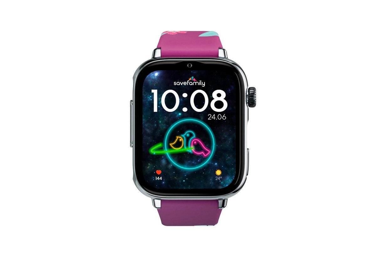 Relógio para Crianças SaveWatch Plus 2 Savefamily - Aro Prateado - Bracelete Silicone Maui 3
