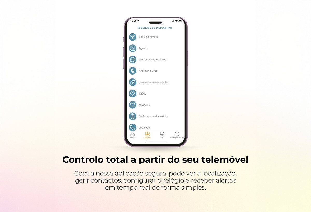 Relógio para Crianças SaveWatch Plus 2 Savefamily - Aro Prateado - Bracelete Silicone Maui 8