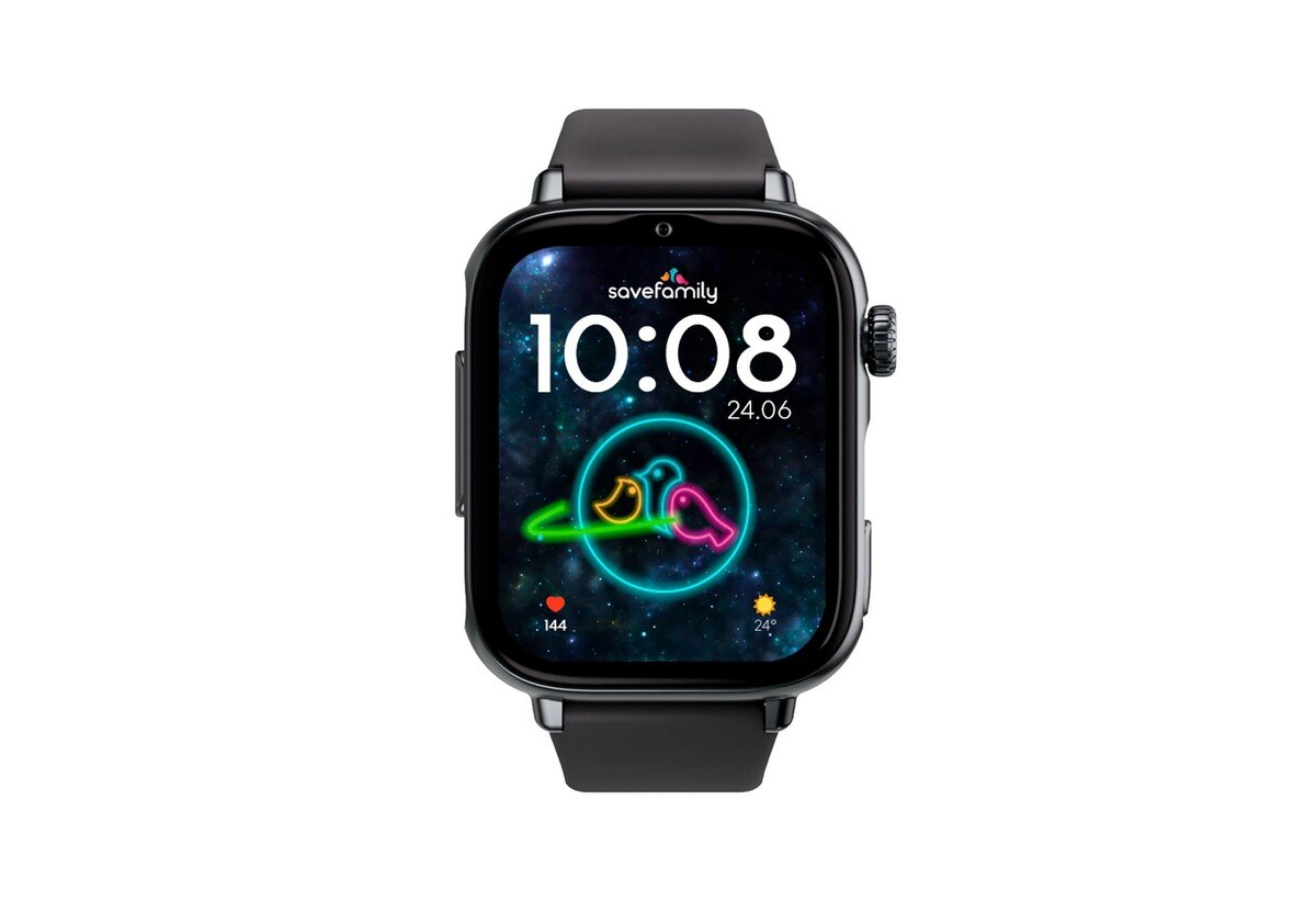 Relógio para Crianças SaveWatch Plus 2 Savefamily - Aro Preto - Bracelete Silicone Black is black 3