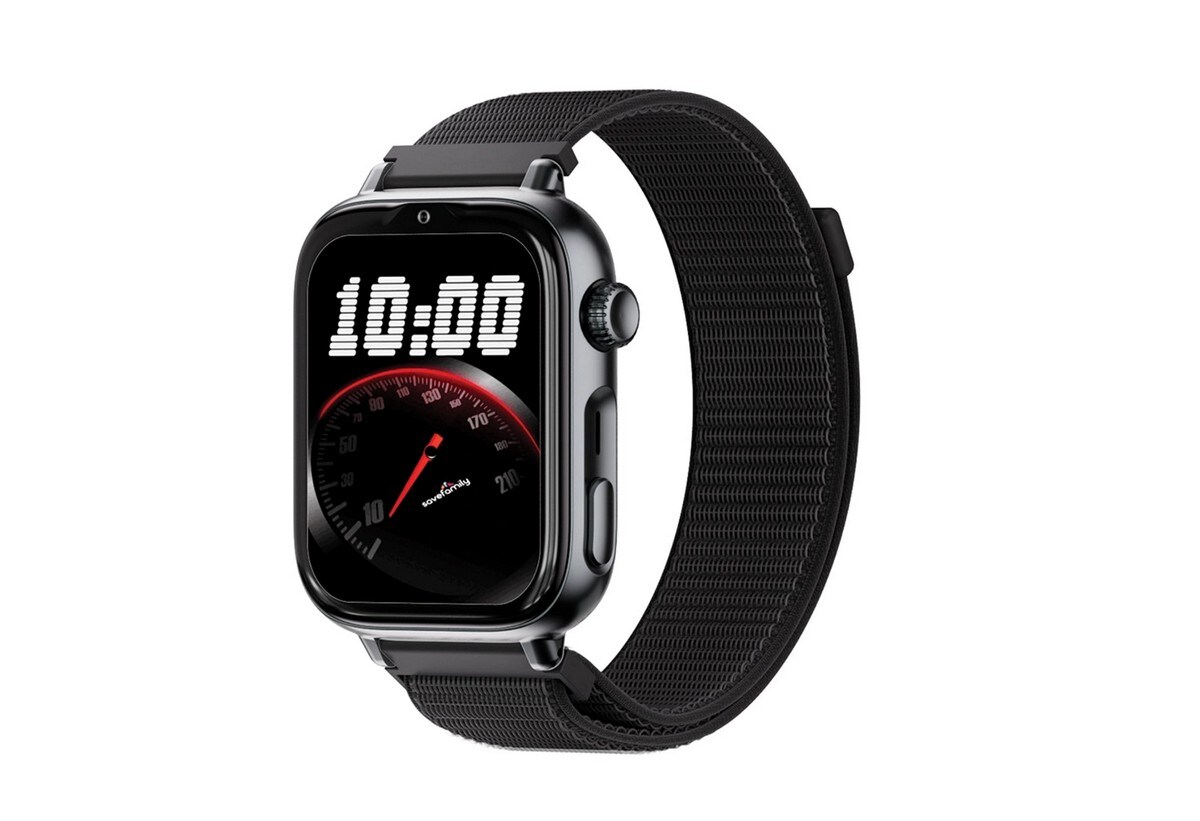Relógio para Crianças SaveWatch Plus 2 Savefamily - Aro Preto - Bracelete Tecido Black Night 1