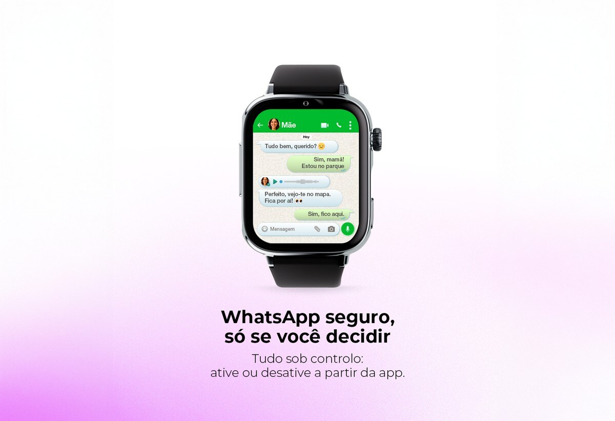 Relógio para Crianças SaveWatch Plus 2 Savefamily - Aro Branco - Bracelete Tecido Black Night 7