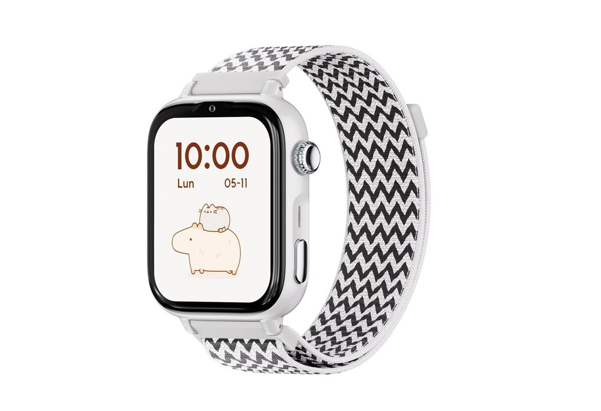 Relógio para Crianças SaveWatch Plus 2 Savefamily - Aro Branco - Bracelete Tecido Zig Zag 1