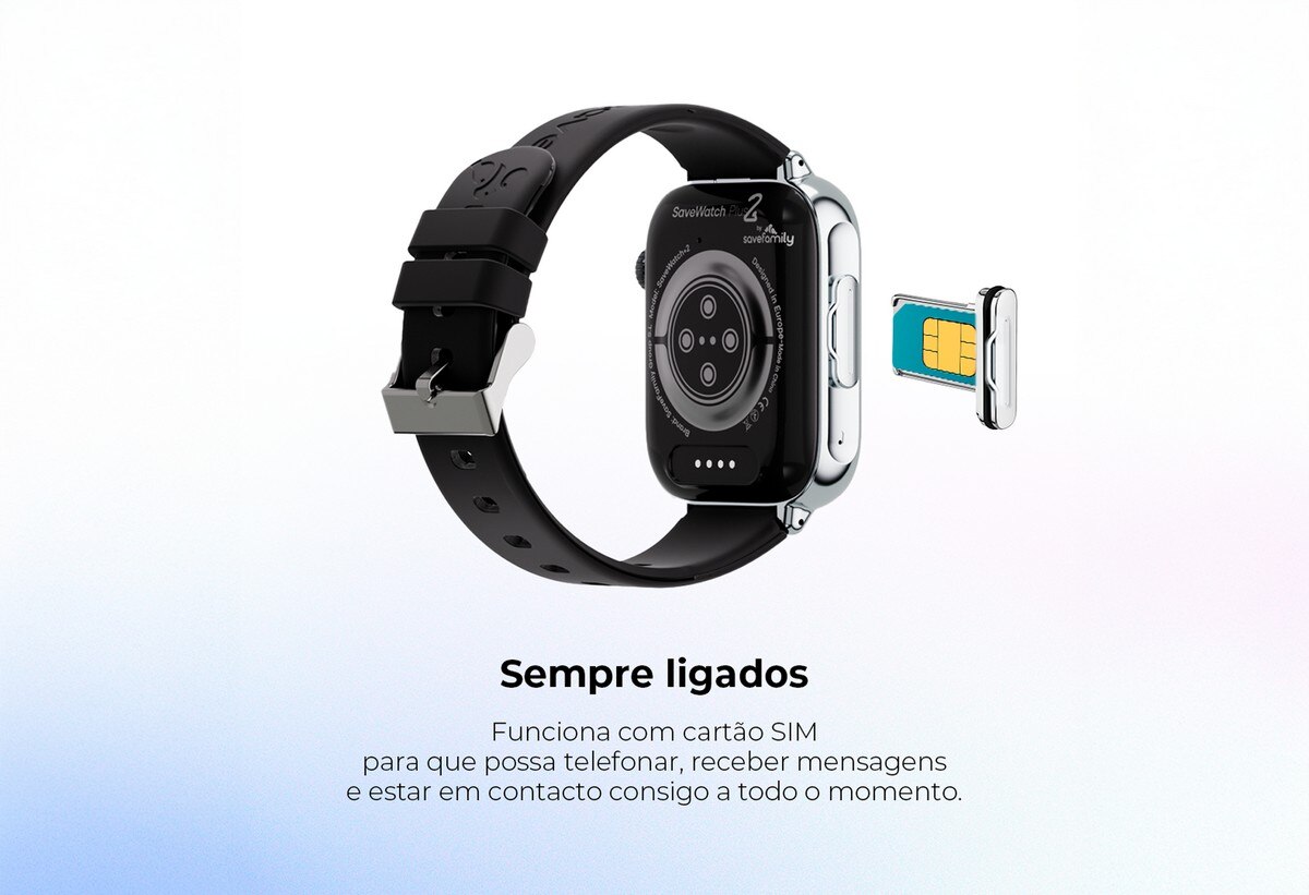 Relógio para Crianças SaveWatch Plus 2 Savefamily - Aro Branco - Bracelete Tecido Ocean 6