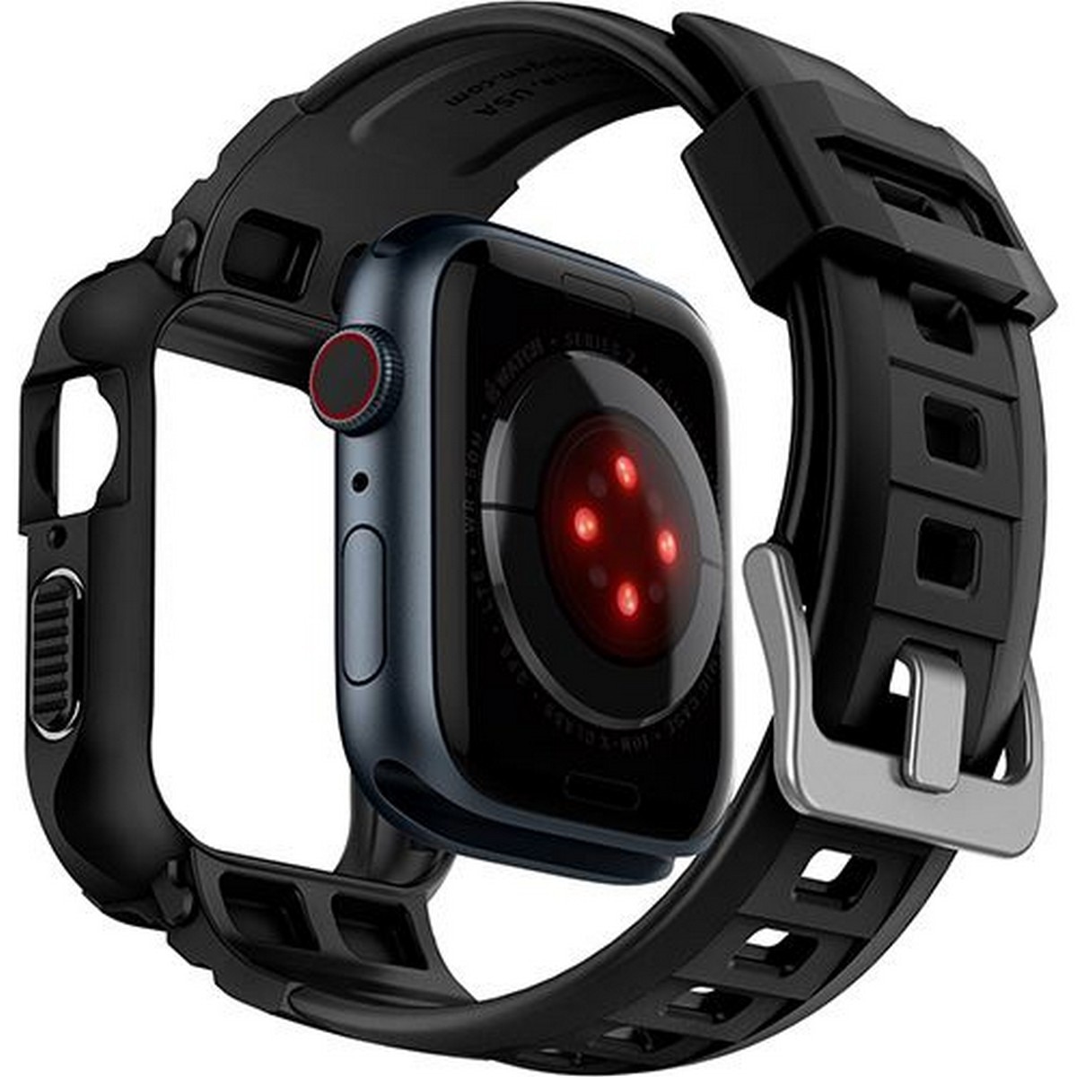 Bracelete + Capa de Proteção Spigen Rugged Armor para Apple Watch Series 7 / SE / 6 / 5 / 4 - Preto 3