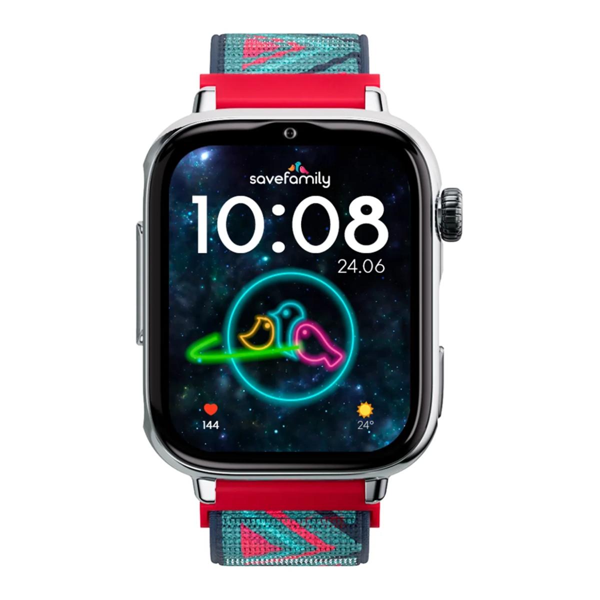 Relógio para Crianças SaveWatch Plus 2 Savefamily - Aro Prateado - Bracelete Tecido Tribeca Prateado-2