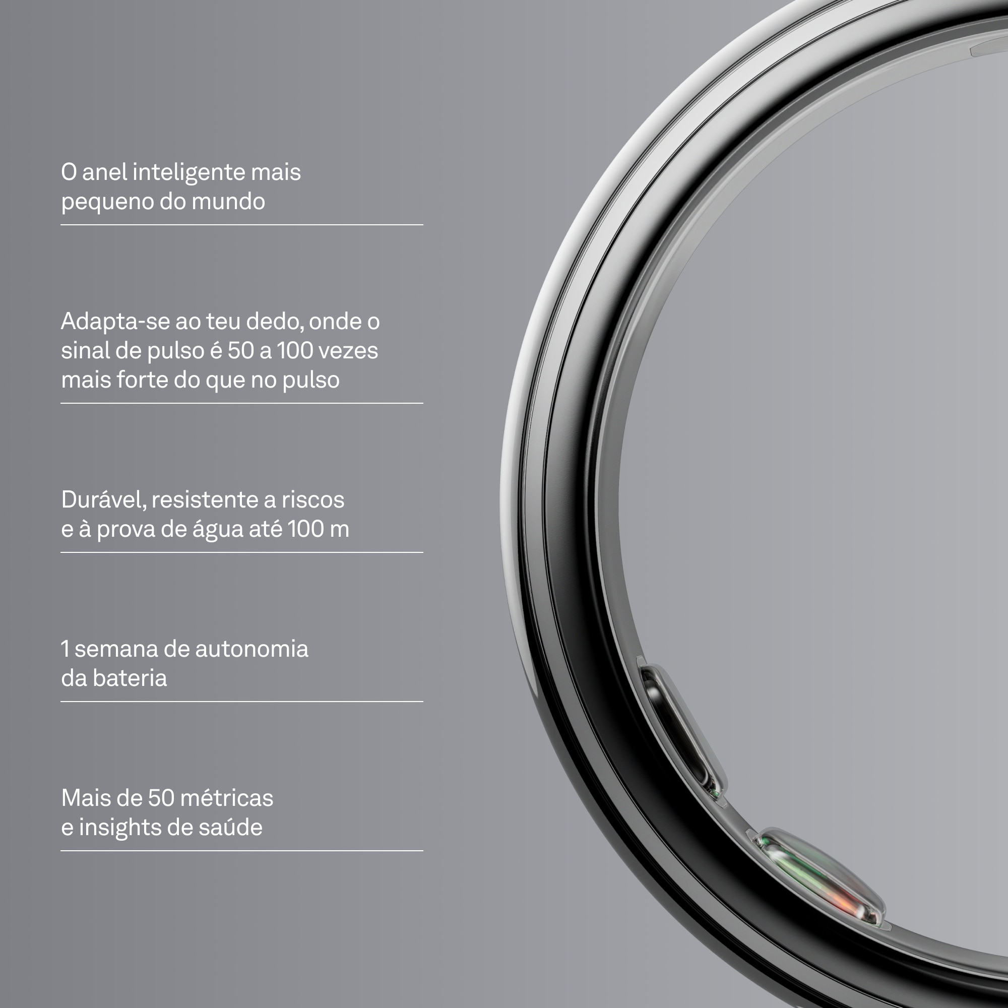 Anel Inteligente Oura Ring 5 - Prata Prata-3