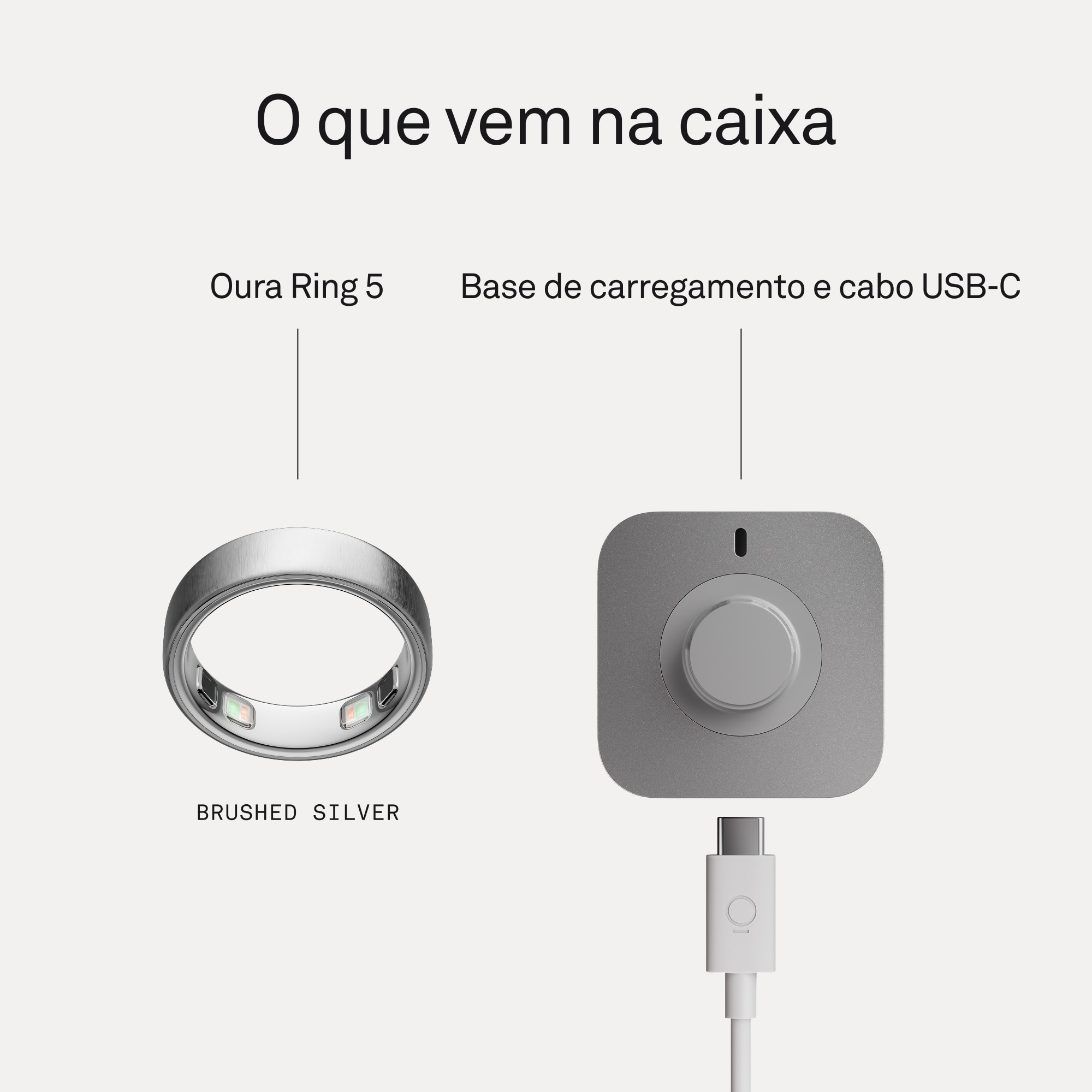 Anel Inteligente Oura Ring 5 - Brushed Silver Prata Polida-9