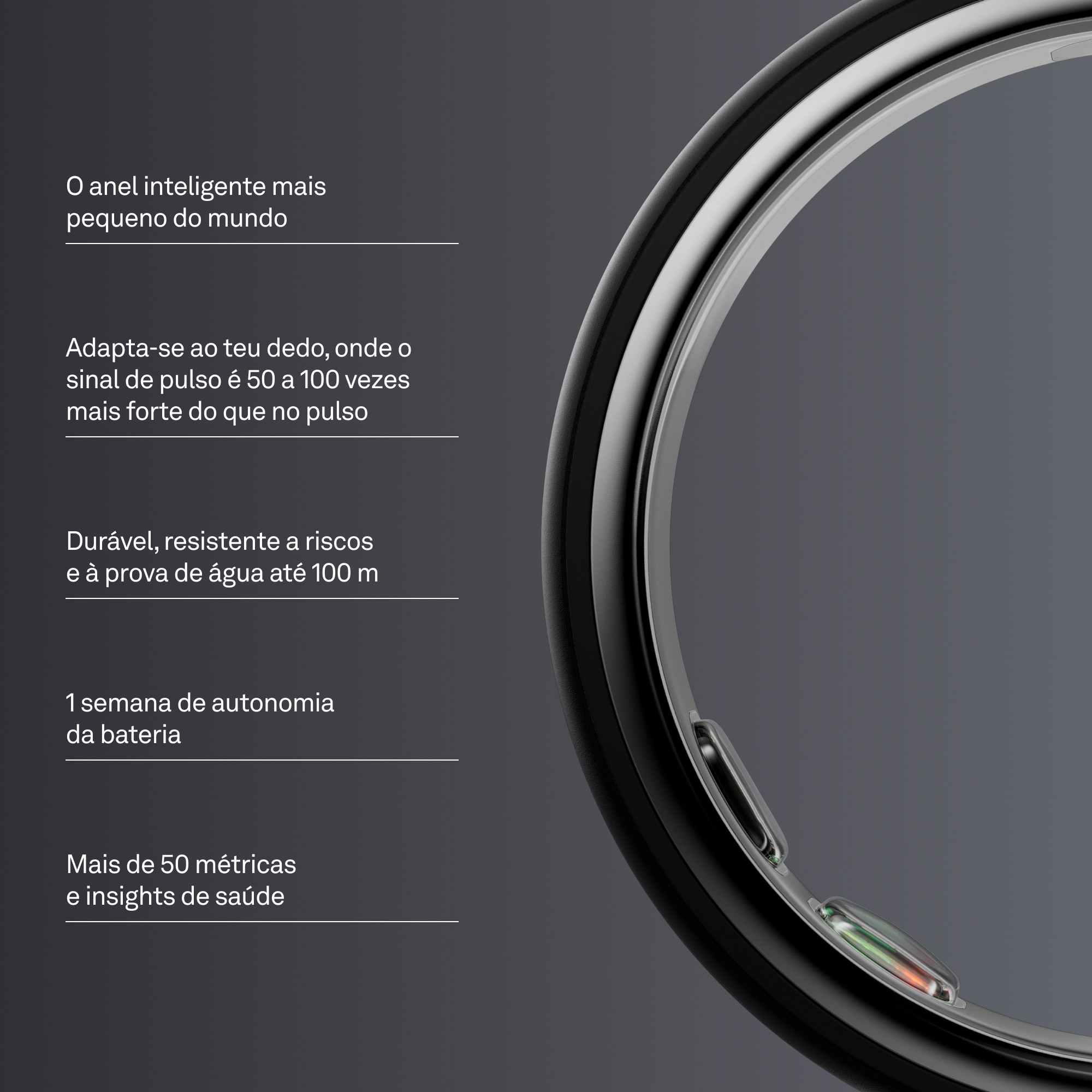 Anel Inteligente Oura Ring 5 - Stealth Preto mate-3