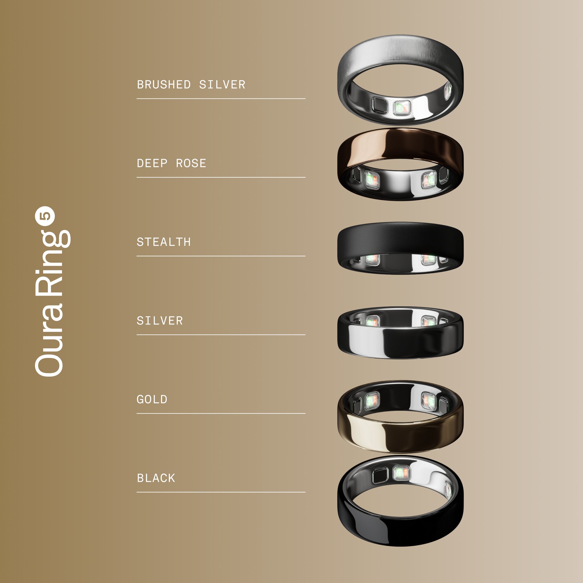 Anel Inteligente Oura Ring 5 Ouro-8