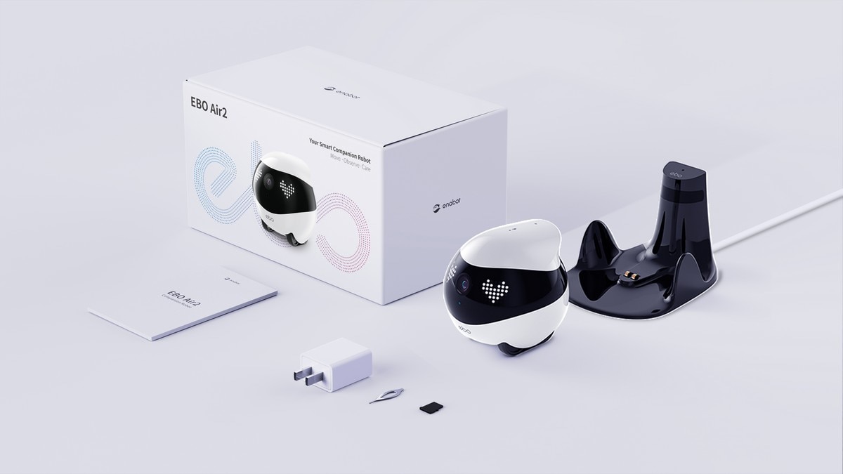 Robot de Companhia Enabot de Monitorização Inteligente Ebo Air 2 - Branco Branco-15