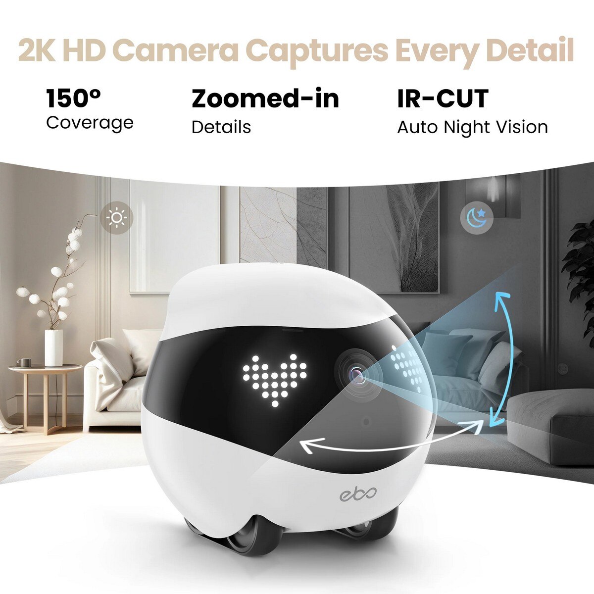 Robot de Companhia Enabot de Monitorização Inteligente Ebo Air 2 - Azul Azul-4