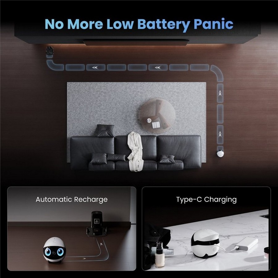 Robot de Companhia Enabot Inteligente Controlado por IA Ebo Air 2 Plus - Orbit Grey Cinzento-3
