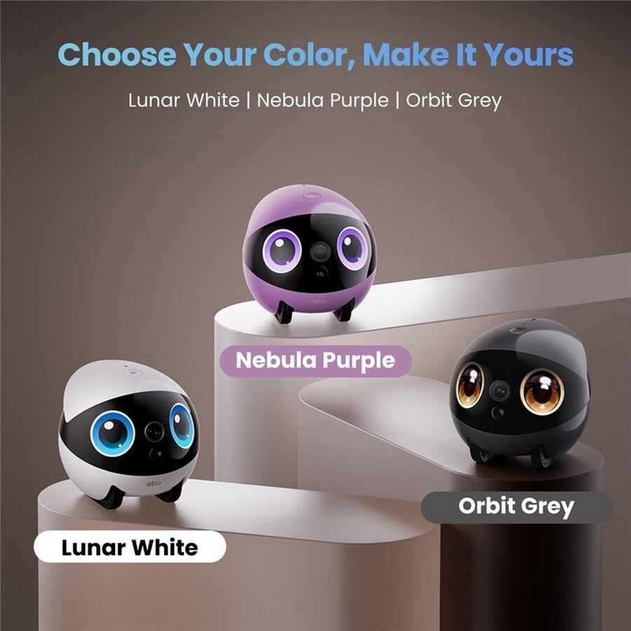 Robot de Companhia Enabot Inteligente Controlado por IA Ebo Air 2 Plus - Orbit Grey Cinzento-6