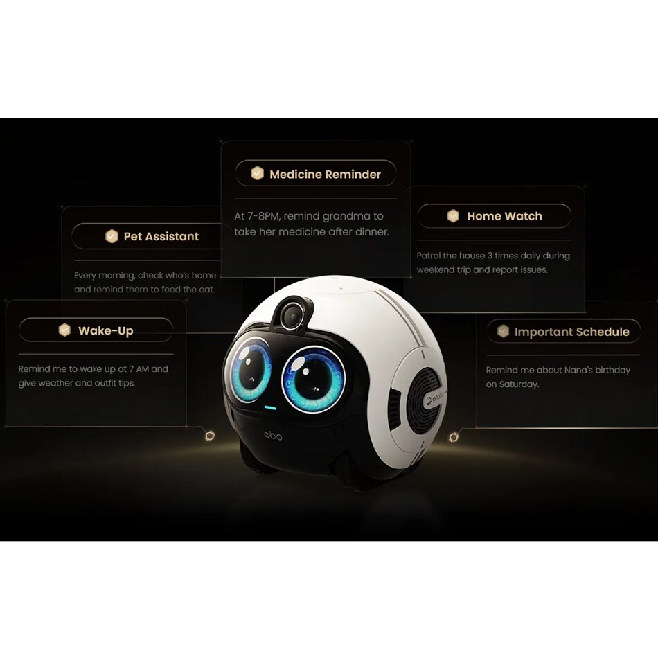 Robot de Companhia Enabot Ebo Max com Inteligência Incorporada - Branco Branco-3